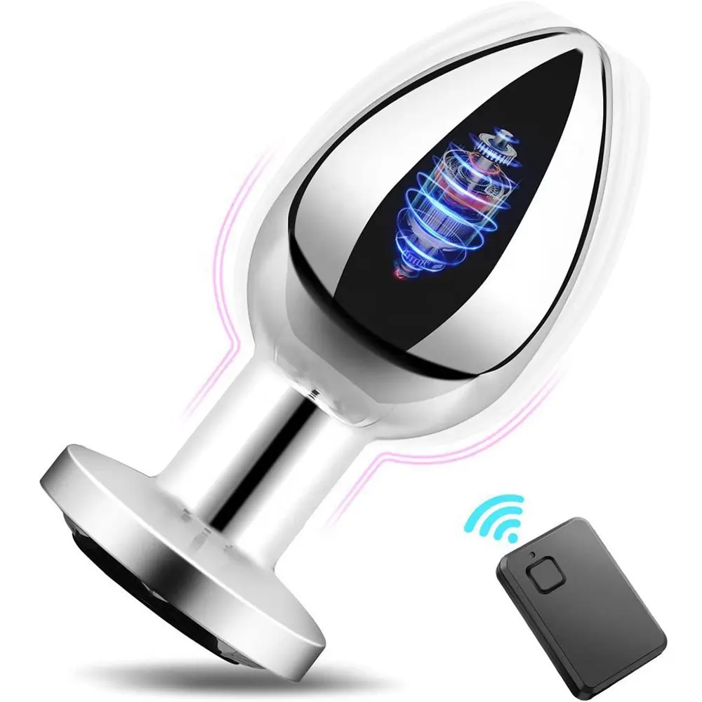 Factory Wholesale Metal Vibrating Anal Plug Prostate Massager 10 Modes Stainless Steel Remote-controlled Butt Plug Masturbators