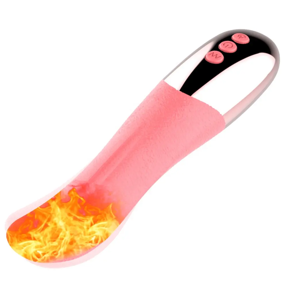 Real Heating 10 Modes Vibrating Women's Realistic Tongue Sex Toy G-Spot Vibrator Wand Long Tongue Electric Toy
