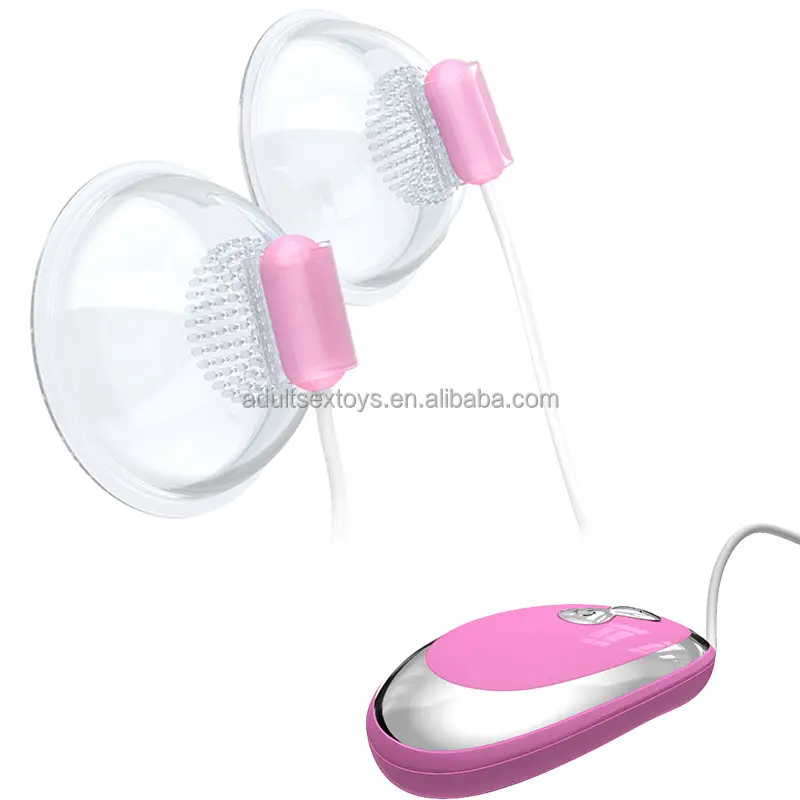 Transparent Clear Cups 10 Modes Breast Massager Vibrator with AAA Battery Women's Nipple Vibration Nipple Breast Massager