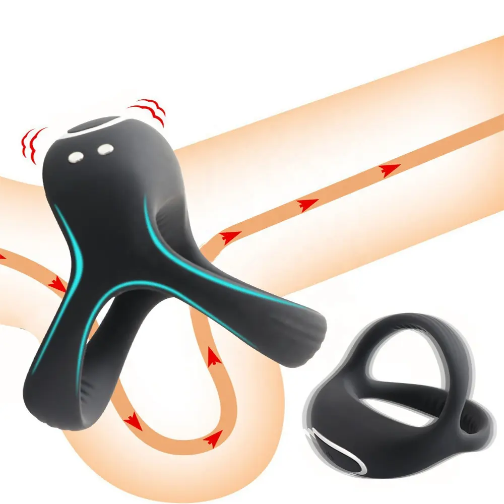Phone App & Remote Controlled Silicone Triangular Penis Ring Vibrator Men's Delay Ejaculation Sex Toy Vibrating Cock Ring