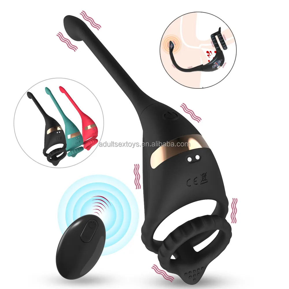 Anal Butt Plug Prostate Massager Penis Ring Vibrator Male Sex Toy 10 Modes G Spot Vibrating Cock Ring