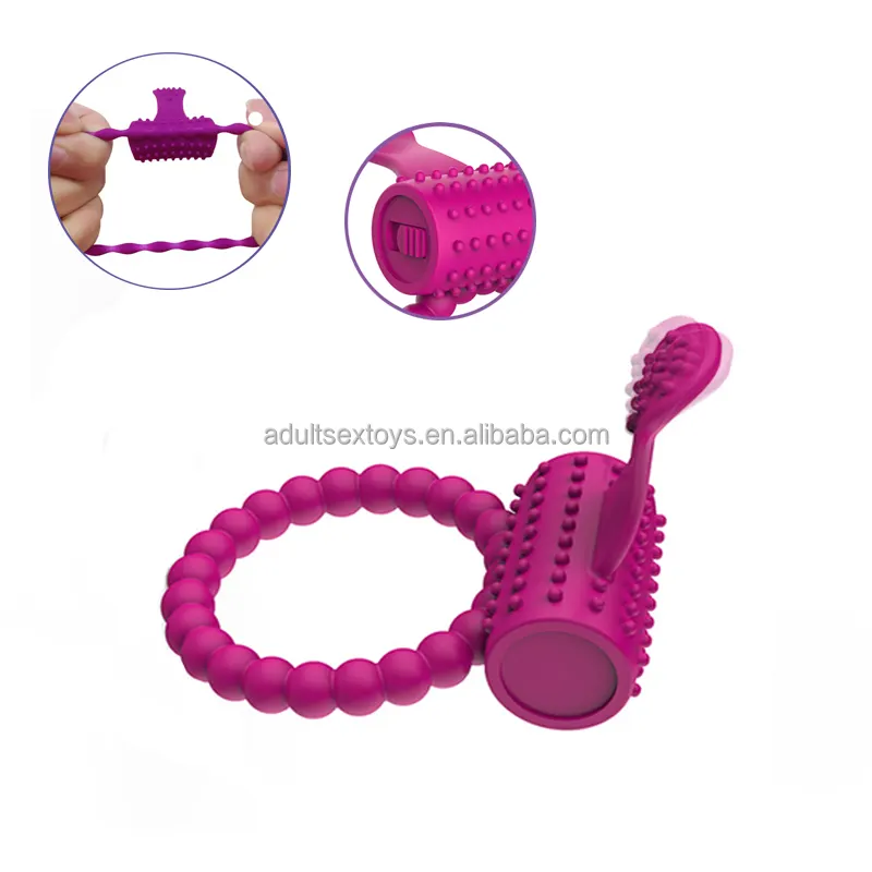 Silicone Penis Ring Vibrator Adult Erotic Sex Toys Vibrating Clitoral Stimulator Electric Cock Rings for Men