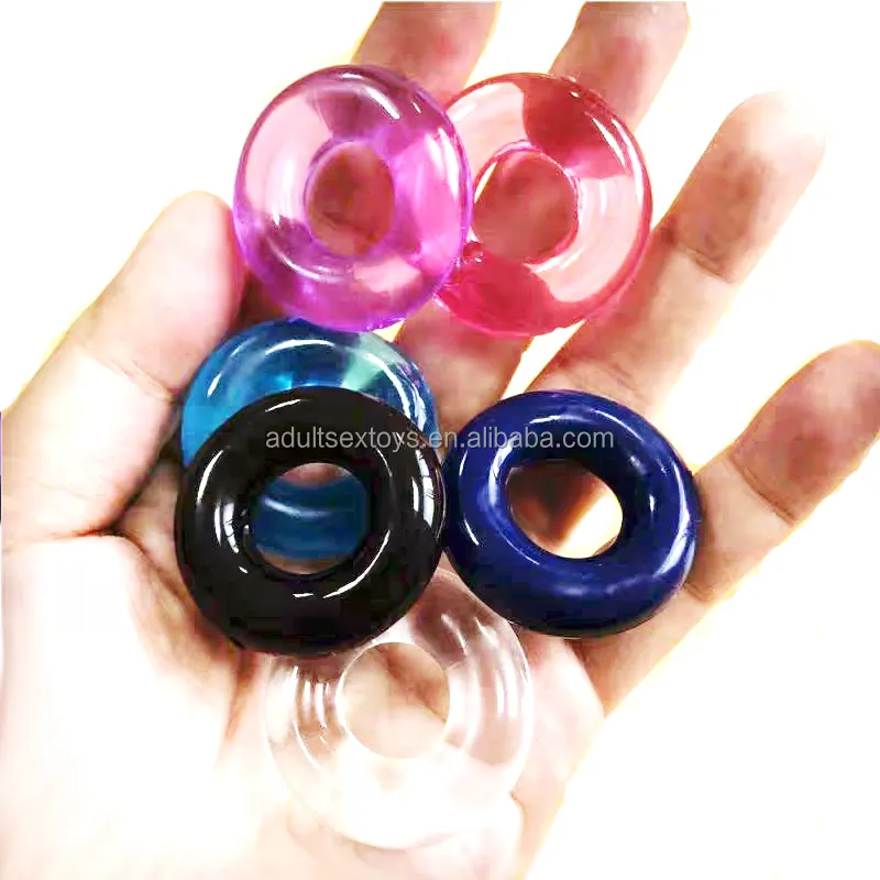 Colorful Soft Male Cock Ring Elastic Delay Stay Long Hard Sex Toys Penis Rings Cock Ring for Men Pleasure