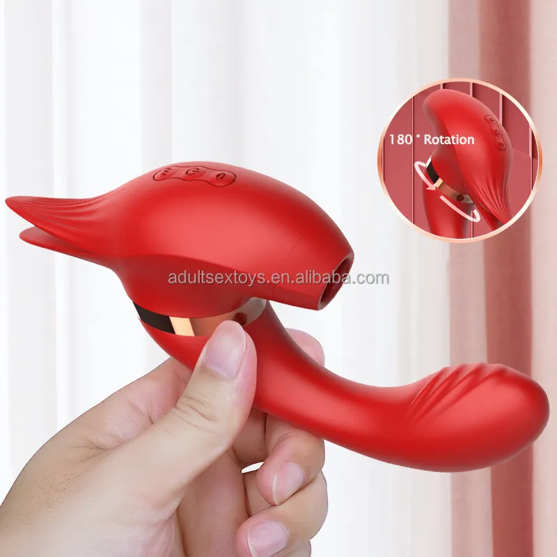 USB Rechargeable Mini Vaginal G-Spot Vibrator for Adults Women's 10-Speed Rotatable Head Dildo Licking Tapping Triple