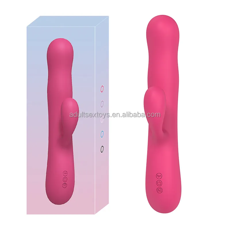 Fullbody Liquid Silicone Thrusting Vibrator Sex Toys G Spot Dildo Massaging Rabbit Vibrators for Women