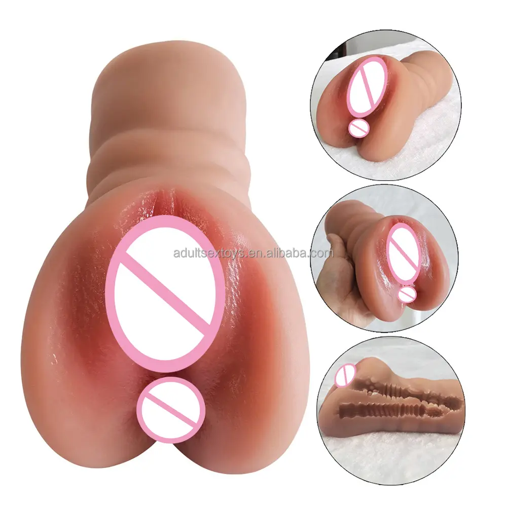 2 in 1 Realistic Vaginal & Anus Pussy Toys for Men Portable Realistic Pocket Pussy Male Masturbator