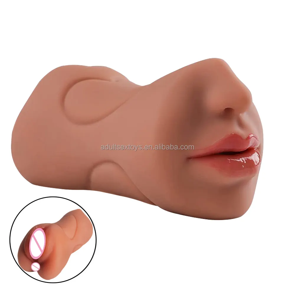 3 in 1 Male Masturbators Realistic Pocket Pussy Double-Ended Men Sex Toy Mouth Vagina & Anus Masturbadores