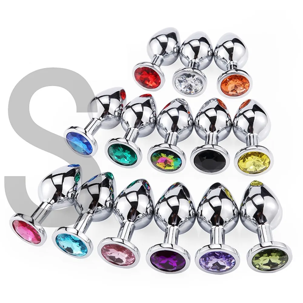 Beginners Training Metal Anal Plug Stainless Butt Plug Anal Sex Toys Crystal Jewelry Butt Plugs for Men Woman