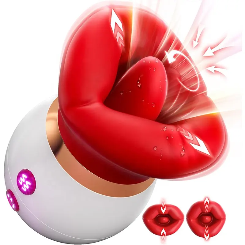 3 in 1 Mouth Shaped Sucking Vibrator 10 Tongue Licking 3 Sucking Nipples Anal Clit Sucker Couples Sex Toys