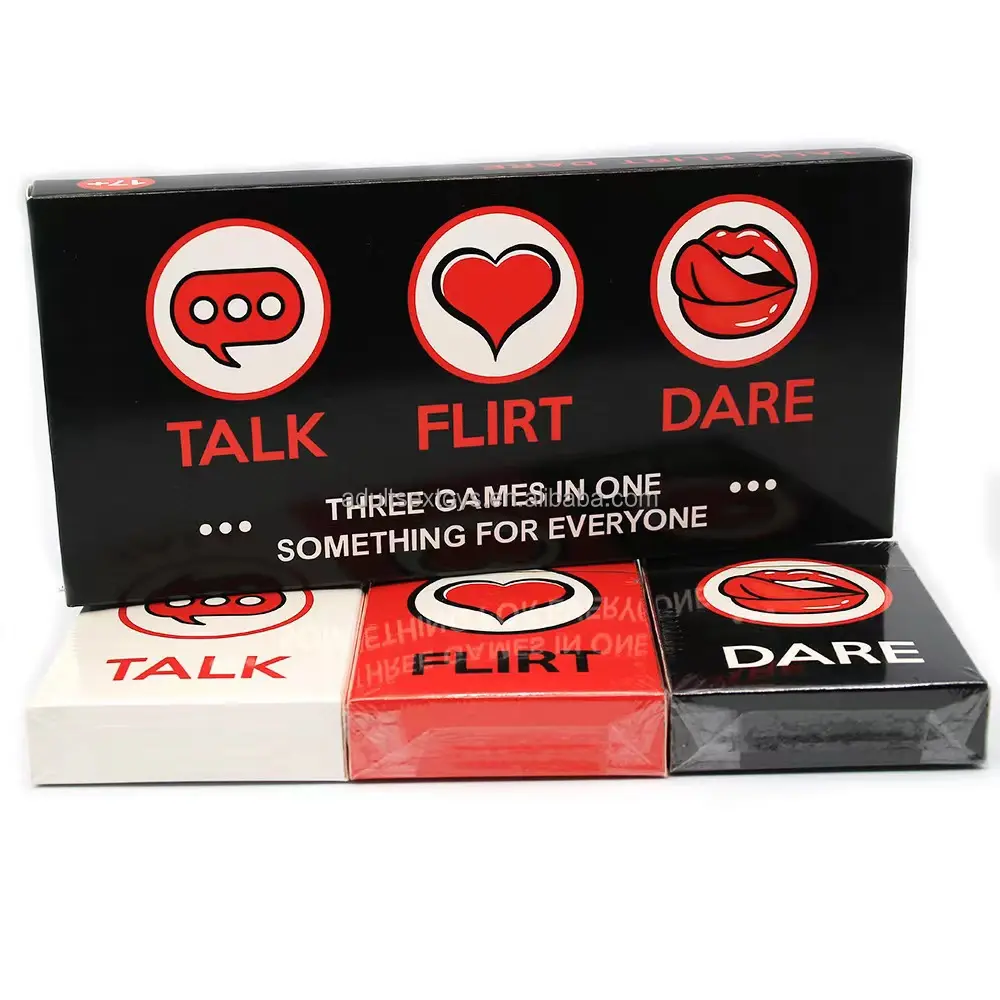 3-in-1 Talk Flirt Dare Cards Adult Poker Couple Games Bedroom Conversation Cards Couple Sex Toys