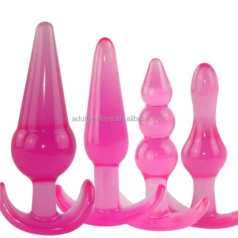 High Quality 4Pcs/Set TPE Anal Plug Set Transparent Anal Sex Toys Anal Beads Butt Plug Juguetes Sexuales