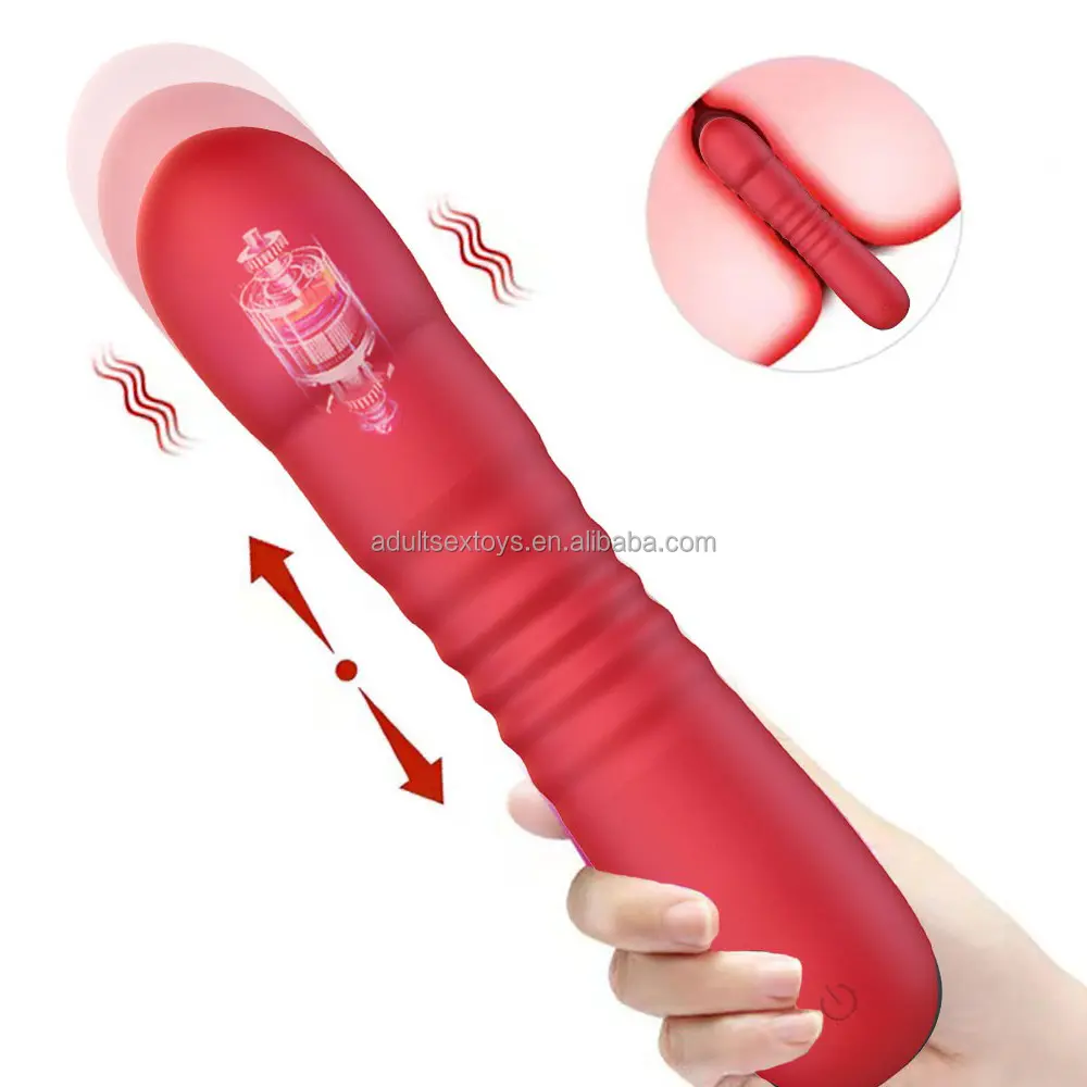 Good Quality 10 Speeds Thrusting Butt Plug Telescopic Thrusting Dildo G Spot Dildo Vibrator for Men Women