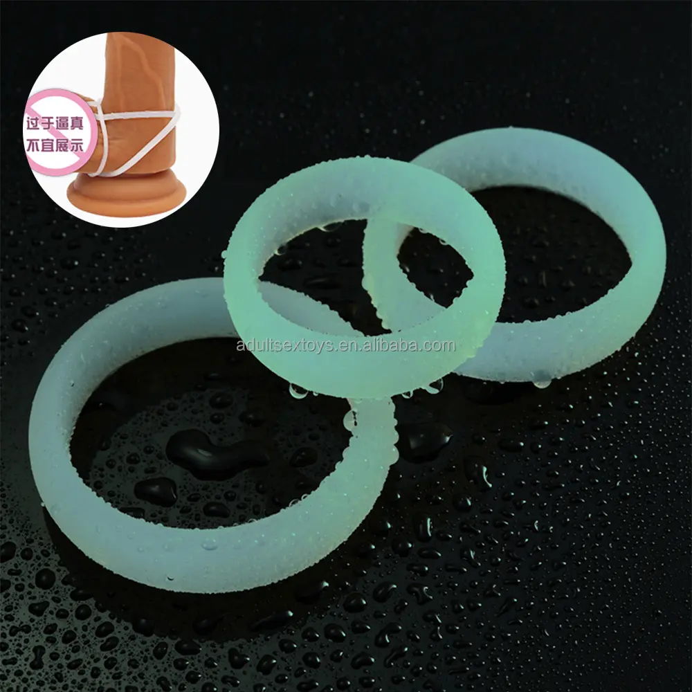 3-Piece Set Luminous Silicone Cock Rings Glowing in Dark Sex Toys for Men Male Ejaculation Delay
