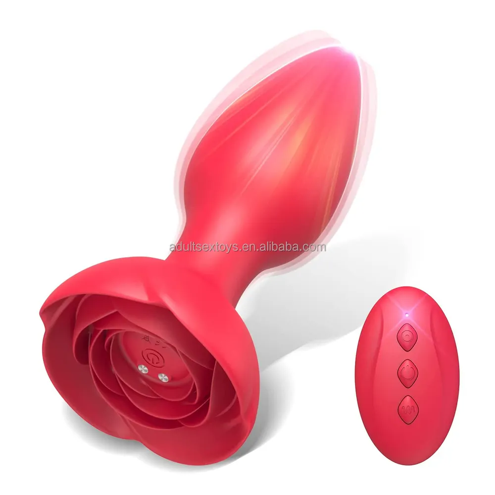 Best Seller Remote Controlled Anal Plug Vibrator Sex Toys 10 Vibrating Butt Plug Rose Vibrators for Women Men