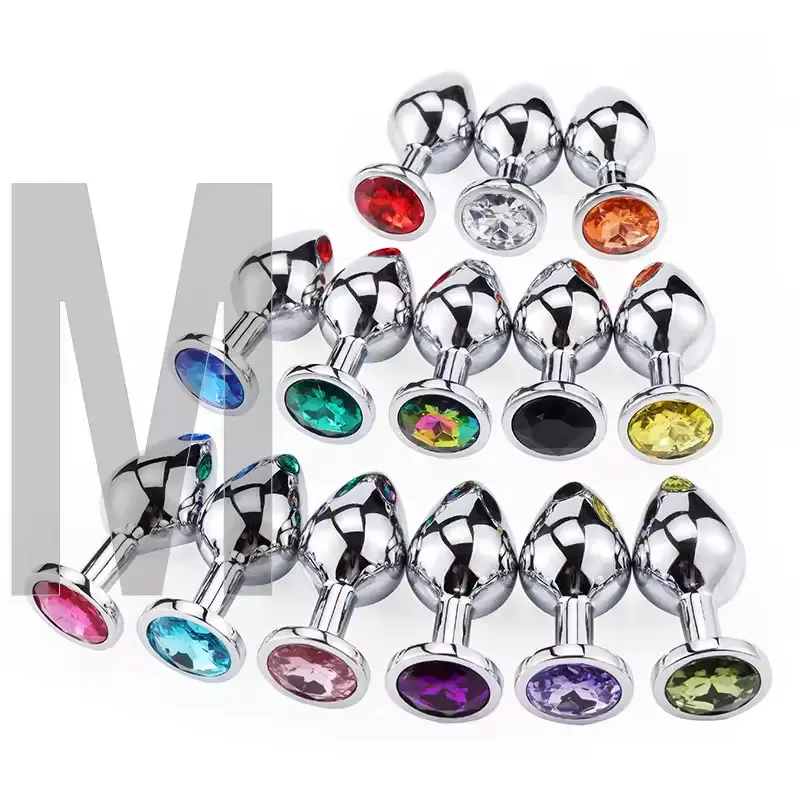 Sex Shop M Size Metal Anal Plug Stainless Butt Plug Anal Sex Toys Crystal Jewelry Butt Plugs for Men Woman