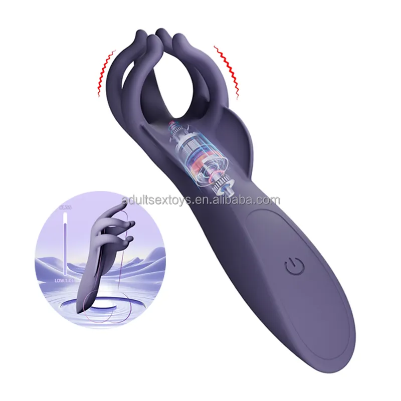 Finger Penis Massager Vibrator 10 Vibrating Toy Stroker Glans Trainer Stimulator Men Masturbators