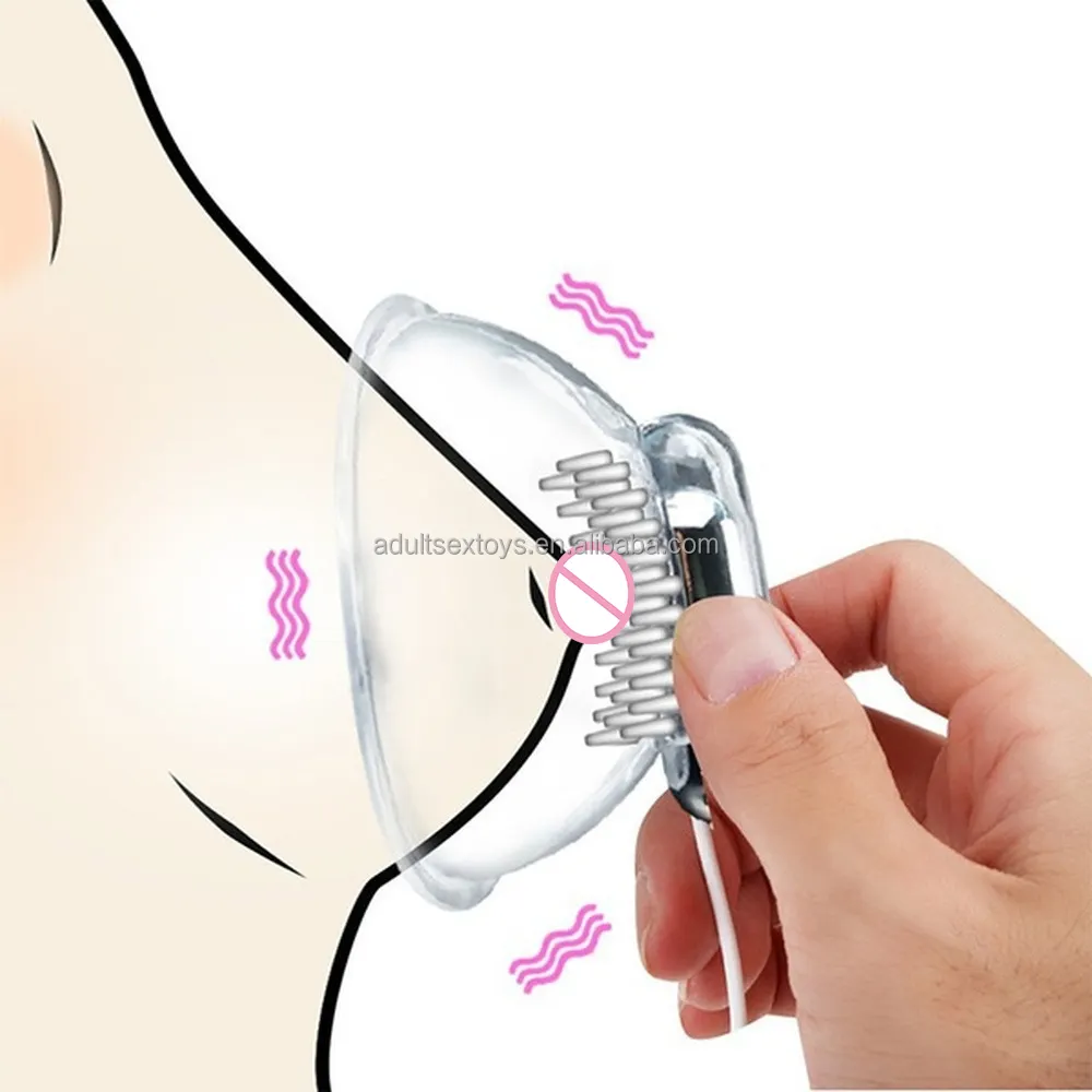 Skin-friendly Transparent Cups Nipple Sex Toys AAA Battery 10 Speeds Nipple Breast Massager Women Vibrators