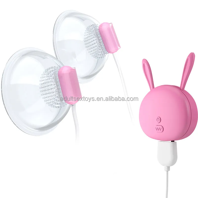 Skin-Safe Clear Suction Cups Nipple Toys Breast Massager 10 Speed Rechargeable Women Vibrator Sex Toys