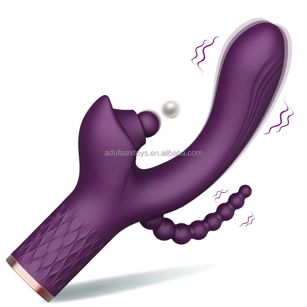 New 3 in 1 Rabbit Vibrator Anal Beads Clitoral Tapping G Spot Massage Sex Toys Vibrators for Women