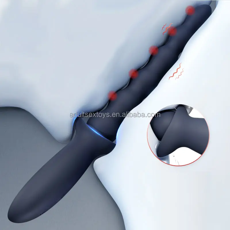 Rechargeable Anal Plug Bullet Vibrator 21 Vibrating Anal Beads Butt Plug Male Prostate Massager for Beginner
