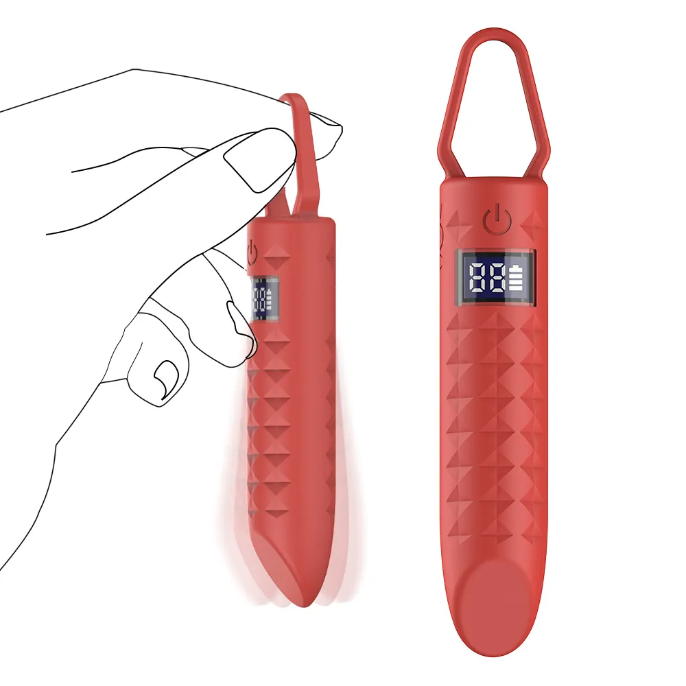 USB-Powered Portable Bullet Vibrator with LED Display 10 G-Spot Stimulating Vibrations Lipstick Shaped Sex Toy for Women