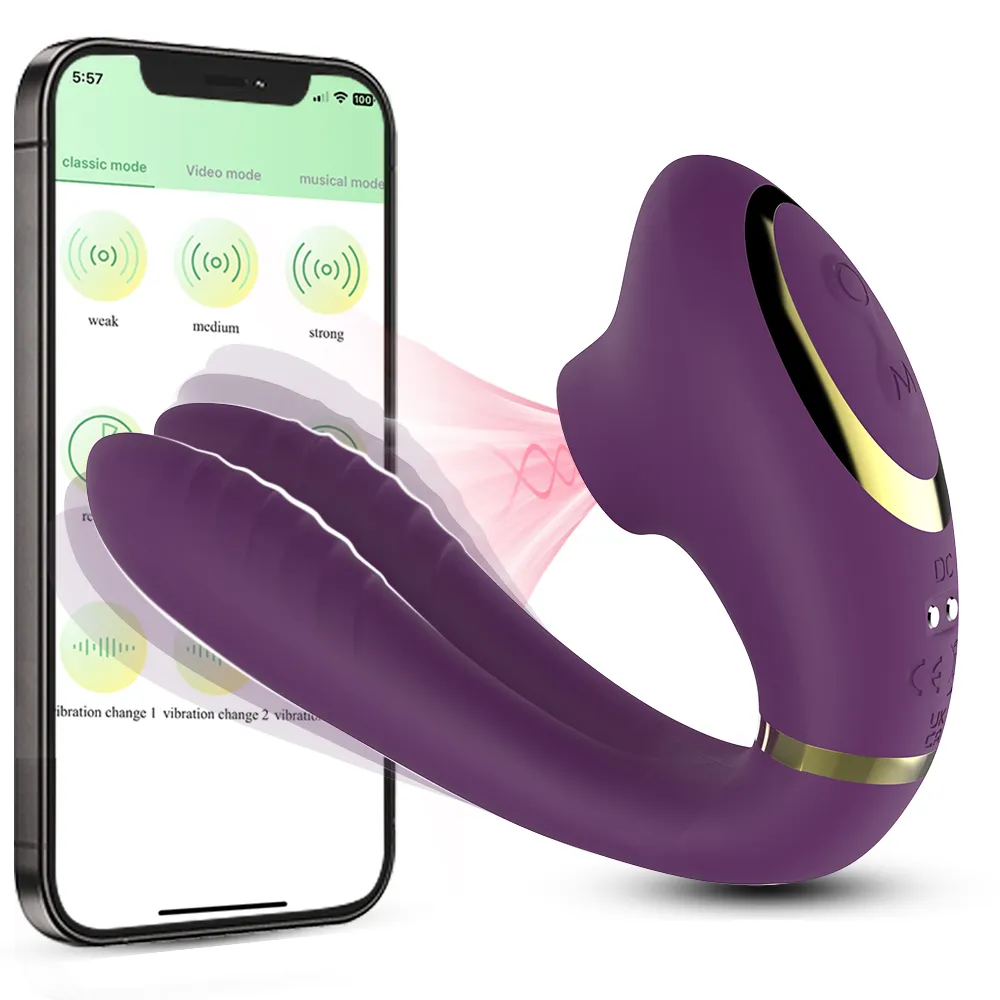 App-Controlled Women's Clitoral G-Spot Vibrator with 10 Intense Sucking Bendable Adult Sex Toys for Efficient G-Spot Stimulation