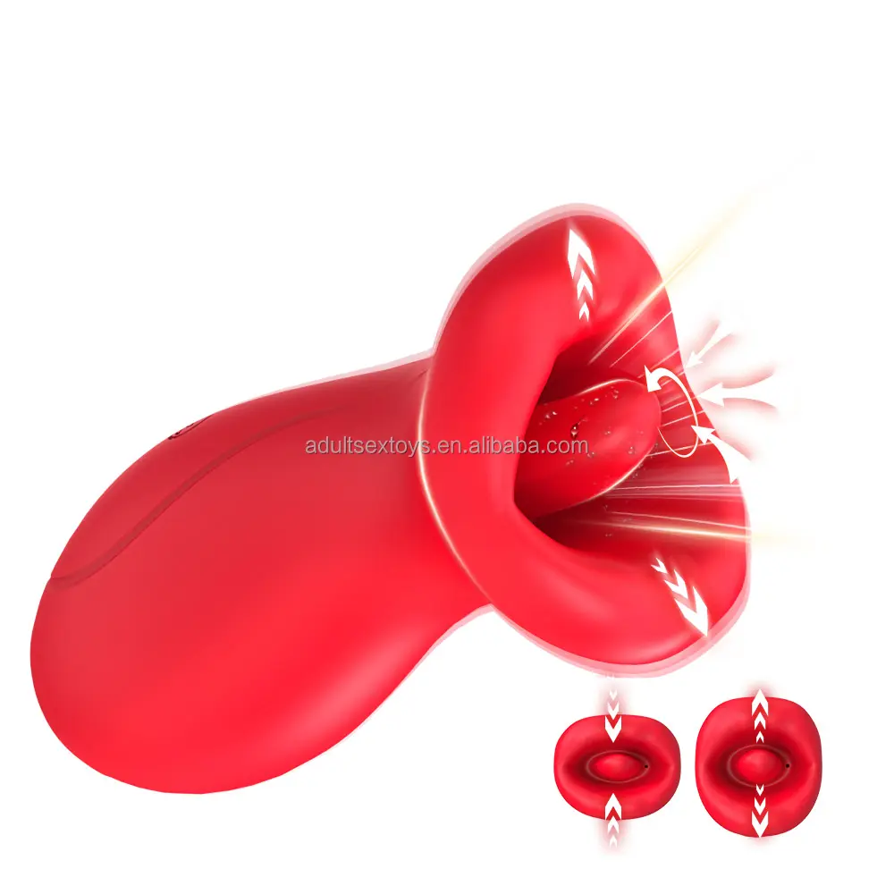 Real Soft Rose Vibrator for Women Clitoral G-Spot Sex Toy with Mouth Sucking and Licking Features Flirting Adult Toys