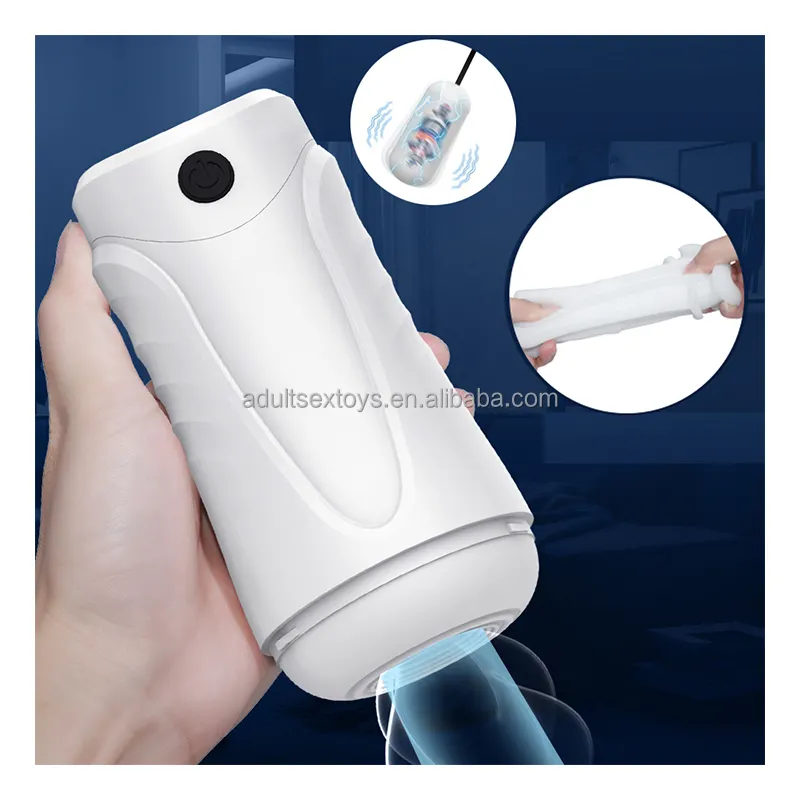 Dual Motors Male Sex Toys Handheld Masturbation Vibrator Soft Silicone Textured Pussy Toys Masturbators for Men