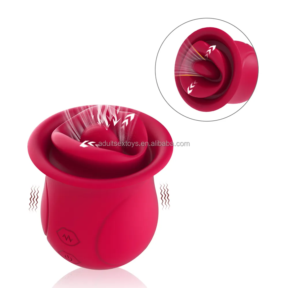 Newly Released Rose Vibrator Real Soft Red Mouth Lips Kiss Toy for Women Mouth Sucking Licking Rose Sex Toys