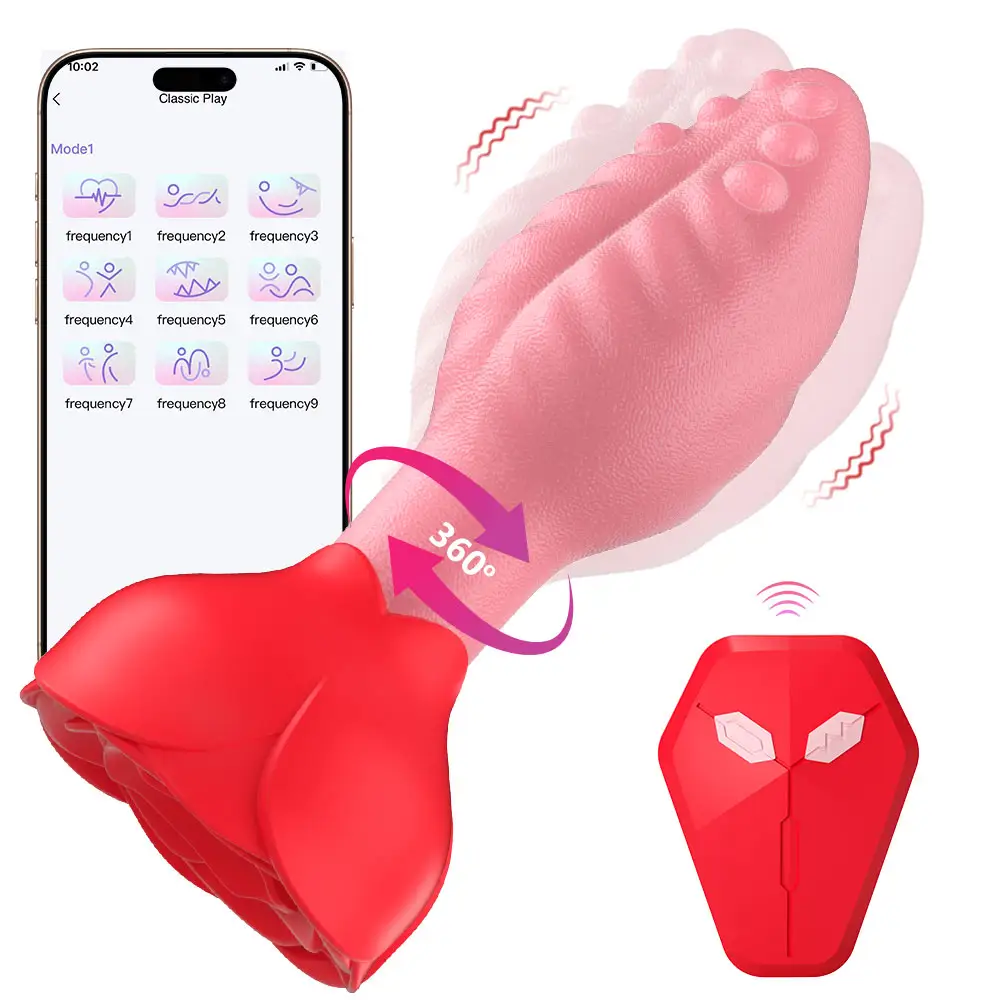 App Remote Controlled Rose Anal Plug Sex Toys for Men & Couples New Swinging & Vibrating Butt Plug Made of Silicone