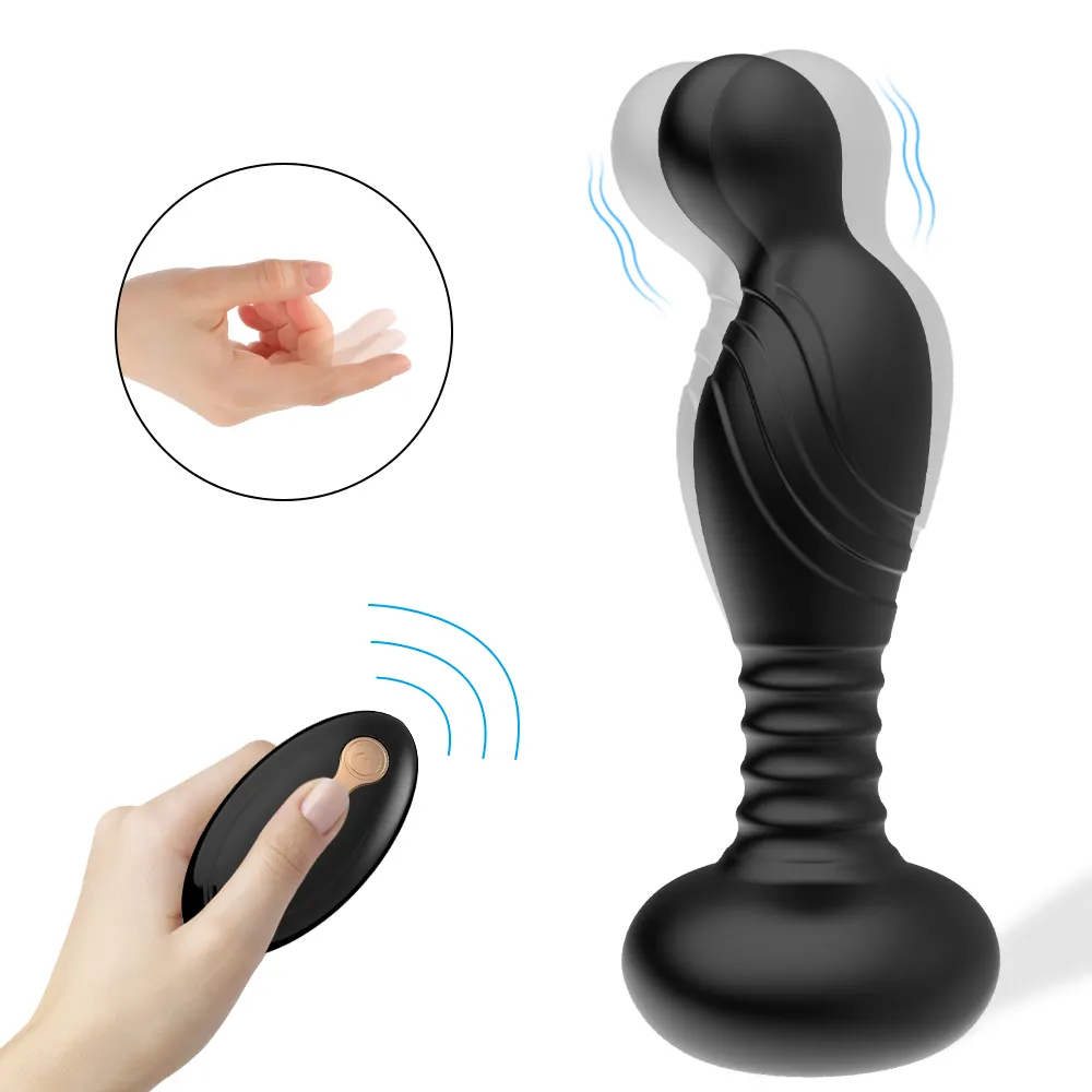 Silicone Remote-Controlled 10 Flapping Vibration Anal Plug Adult Toys for Couples Male Sex Toy Pleasure Vibrator