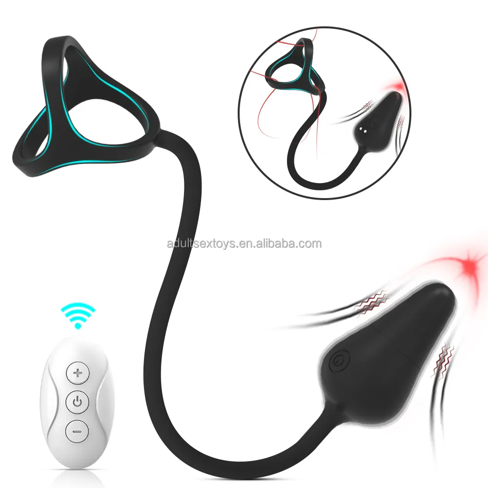 2 in 1 Anal Toys Penis Ring Remote Control Adult Toys Vibrator for Men Prostate Massager Anal Plug Male Sex Toy