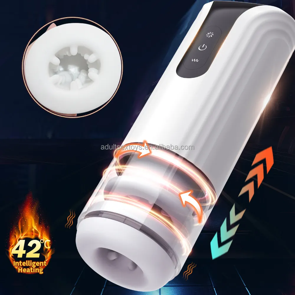 Automatic Thrusting & Rotating Male Masturbator Warm Realistic Textured Pocket Pussy Sex Machine Sex Toys for Men