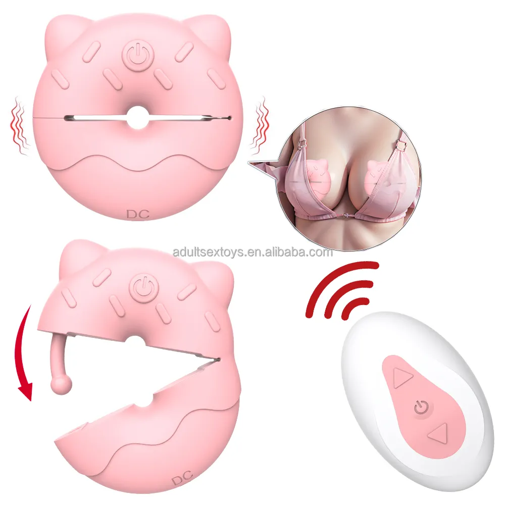 Cute Kitty Shaped Silicone Lightweight Nipple Toys 10 Vibration Nipple Clamps Adult Sex Toy Nipple Vibrator for Women