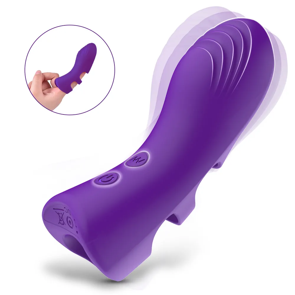 Easy Pleasure Soft Silicone 10 Vibrations Finger Vibrator Sex Toys for Women Quick Orgasm G Spot Massaging Sleeve Vibrator