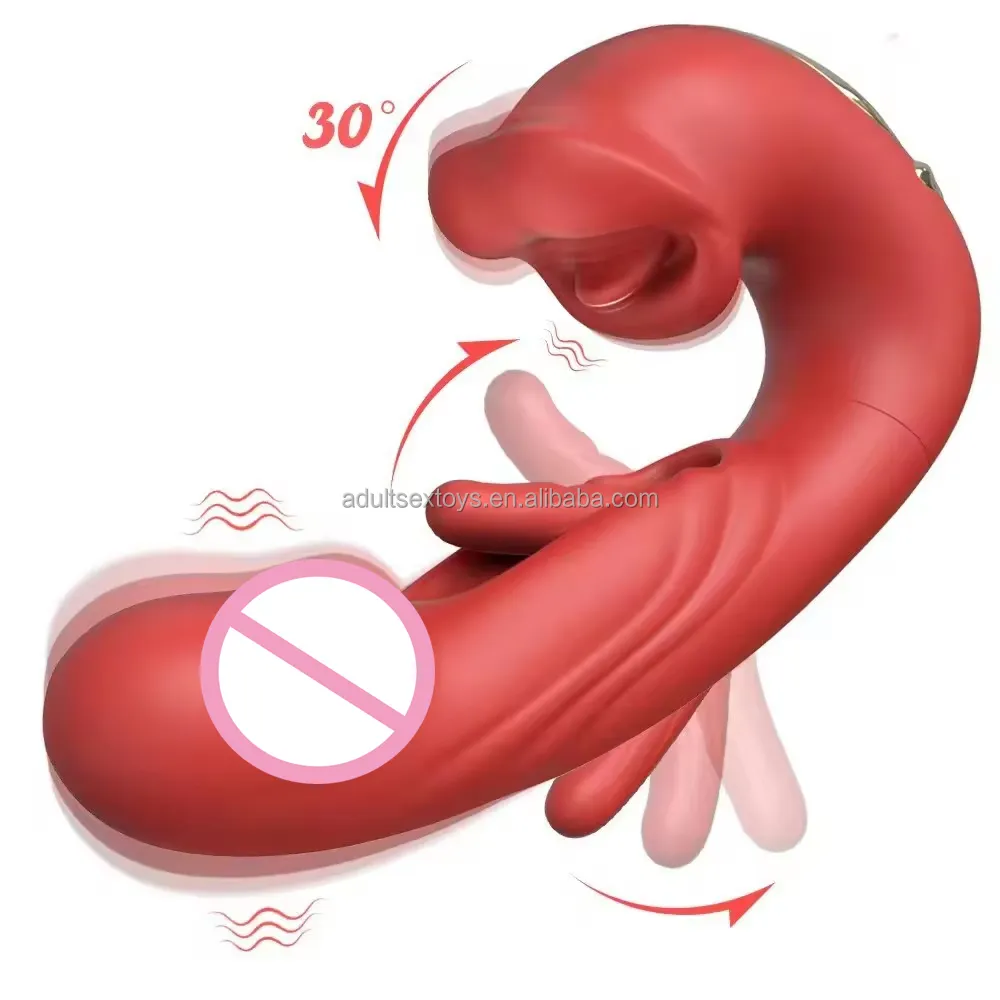 3 in 1 Sex Vibrator Dildo Realistic Tongue Licking and Slap Female Masturbation Clitoris G Spot Vibrators Sex Toy for Women