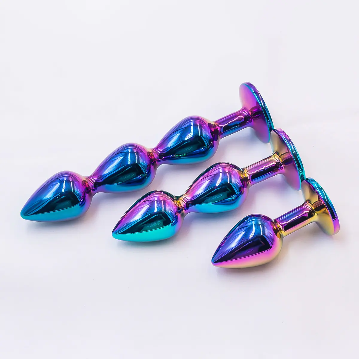 Jewelry Design Prostate Massager Mens Anal Trainer Pack of 3 Stainless Steel Metal Anal Beads Butt Plug Sex Toys for Couples