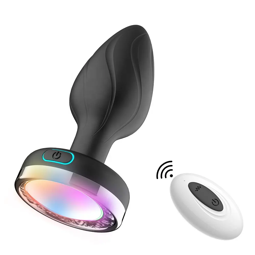 Wholesale Remote Control 10-Mode LED Vibration Light Anal Plug Sex Toys Vibrating Light Butt Plug Anal Beads