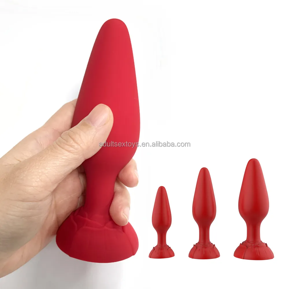 Rose 3pcs Quality Silicone Anal Plug Set Anal Sex Toys for Women and Men Rose Butt Plugs