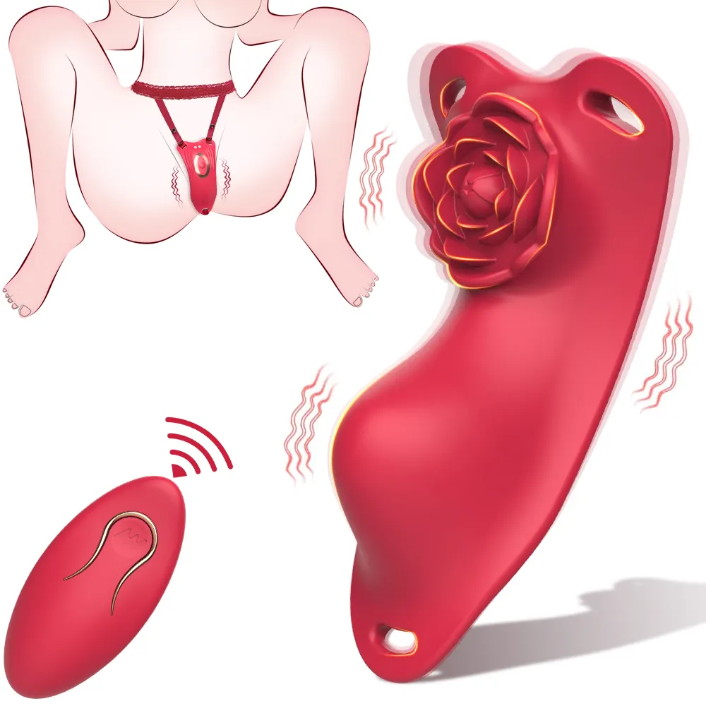Adult Wearable Panty Vibrator 10 Mode USB Female Sex Toy  Remote Control Rose Vibrators for Men Women's Sexual Pleasure