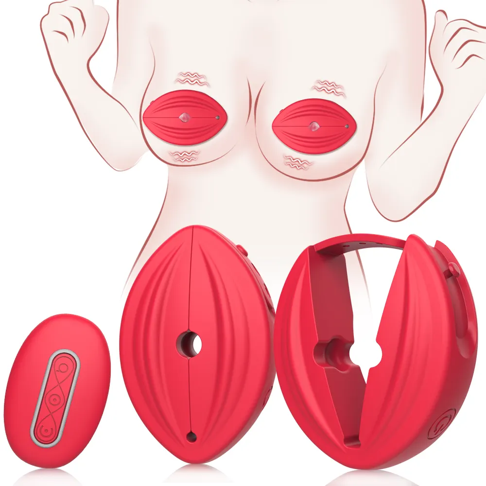 Adult Sex Toys Games 1 Pair Vibrating Nipple Clamps Remote Control 10 Vibrations Invisible Sex Toys for Couples Toys Vibrator