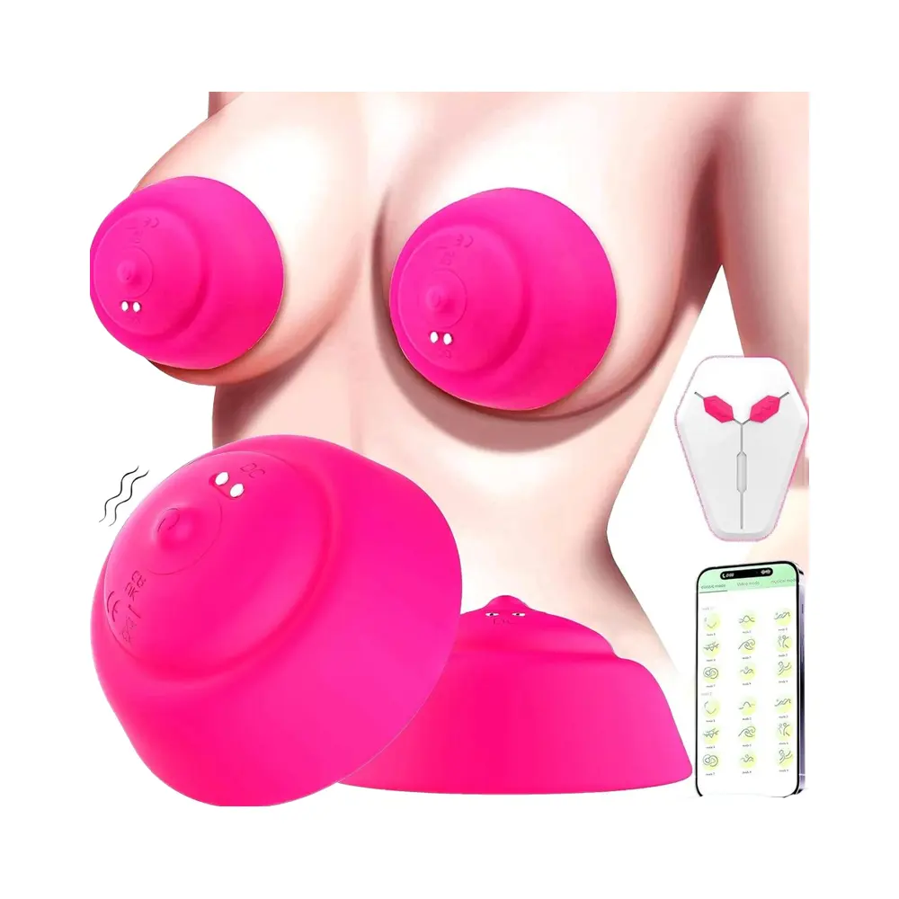 APP Remote Control Nipple Toy Vibrator With Remote Control 10 Vibration Nipple Clamps Sucking Nipple Toys for Women Couples