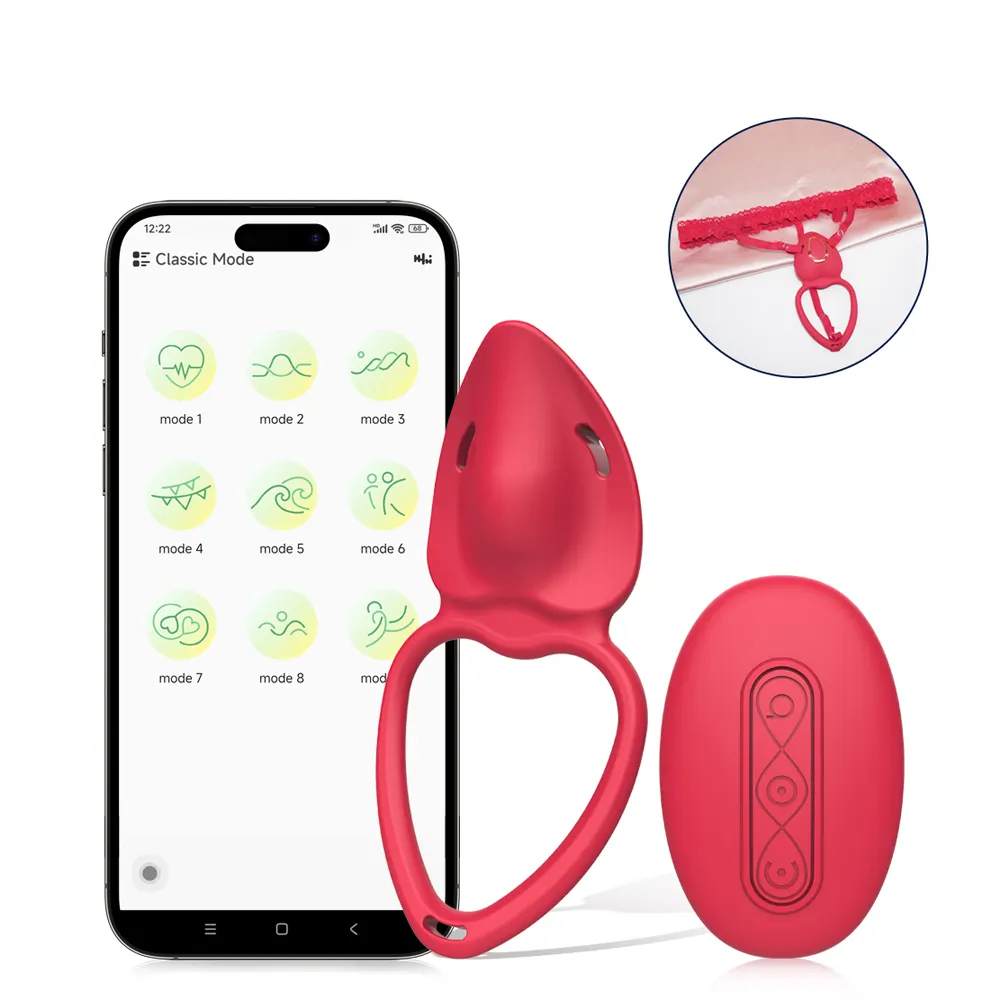 Penis Ring Clitoral Stimulator Long Distance APP & Remote Control Adult Sex Toys Wearable Panty Vibrator for Sexual Pleasure