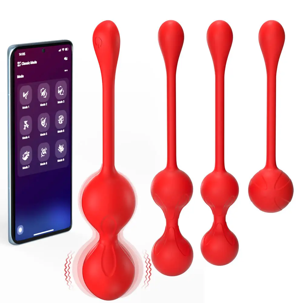 APP Kegel Exercise System 4 Premium Silicone Kegel Exercise Weights & Control with Training Kit for Women: Beginners & Advanced