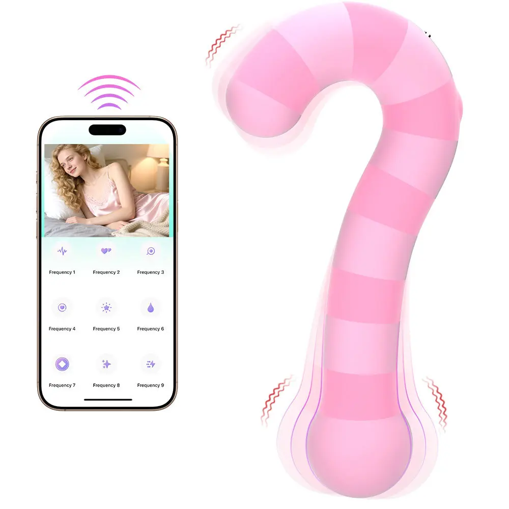 Jelly-like Silicone Big Question Mark Female Dual Motors 9-Speed App Controlled G-spot Clitoral Vibrator Sex Toy for Women