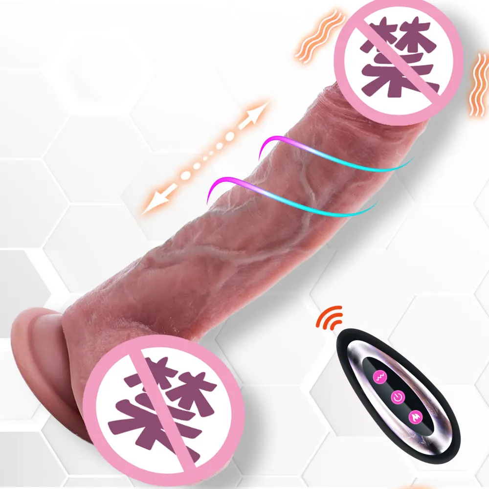 Realistic Safety Soft SiliconeThrusting Dildo G Spot Penis Machine Adult Sex Toy for Vagina Anal Sex Stimulation