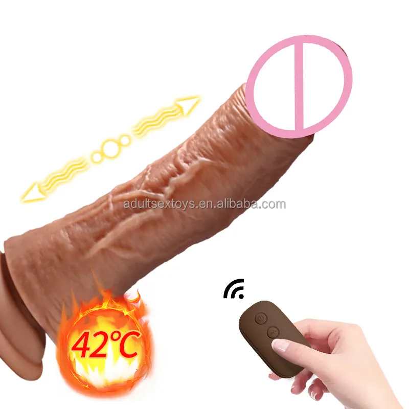 9" Vibrator Sex Toys Thrusting Dildo,Realistic Safety Soft Silicone Dildo with 10 Thrusting Vibration for Women Vagina Anal Sex