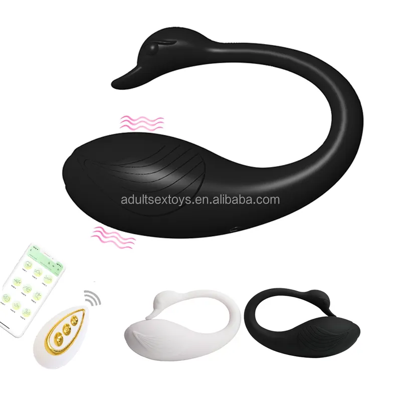 Mini White Swan Jump Egg Vibrator Mobile Phone APP Control Vaginal G Spot Mini Vibrator for Women