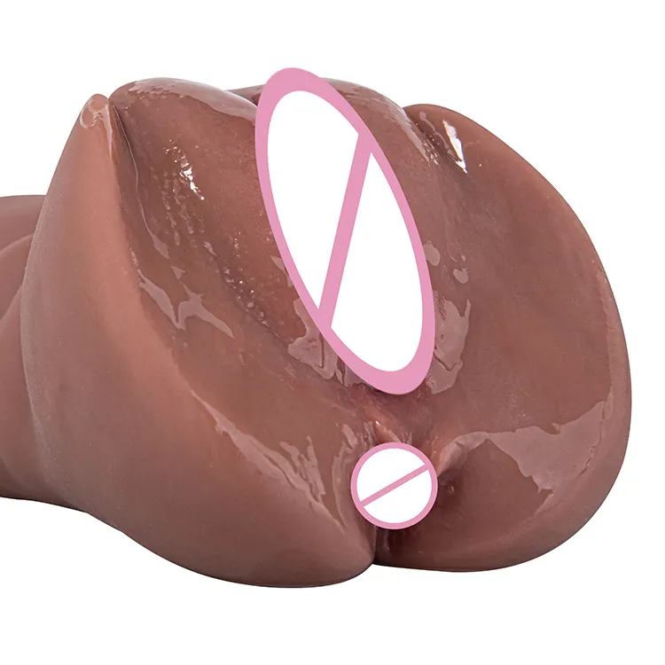 Male Masturbator Textured Vagina Tight Anus Pocket Pussy Two Separate Realistic 3D Channel TPE Waterproof Adult Sex Toy