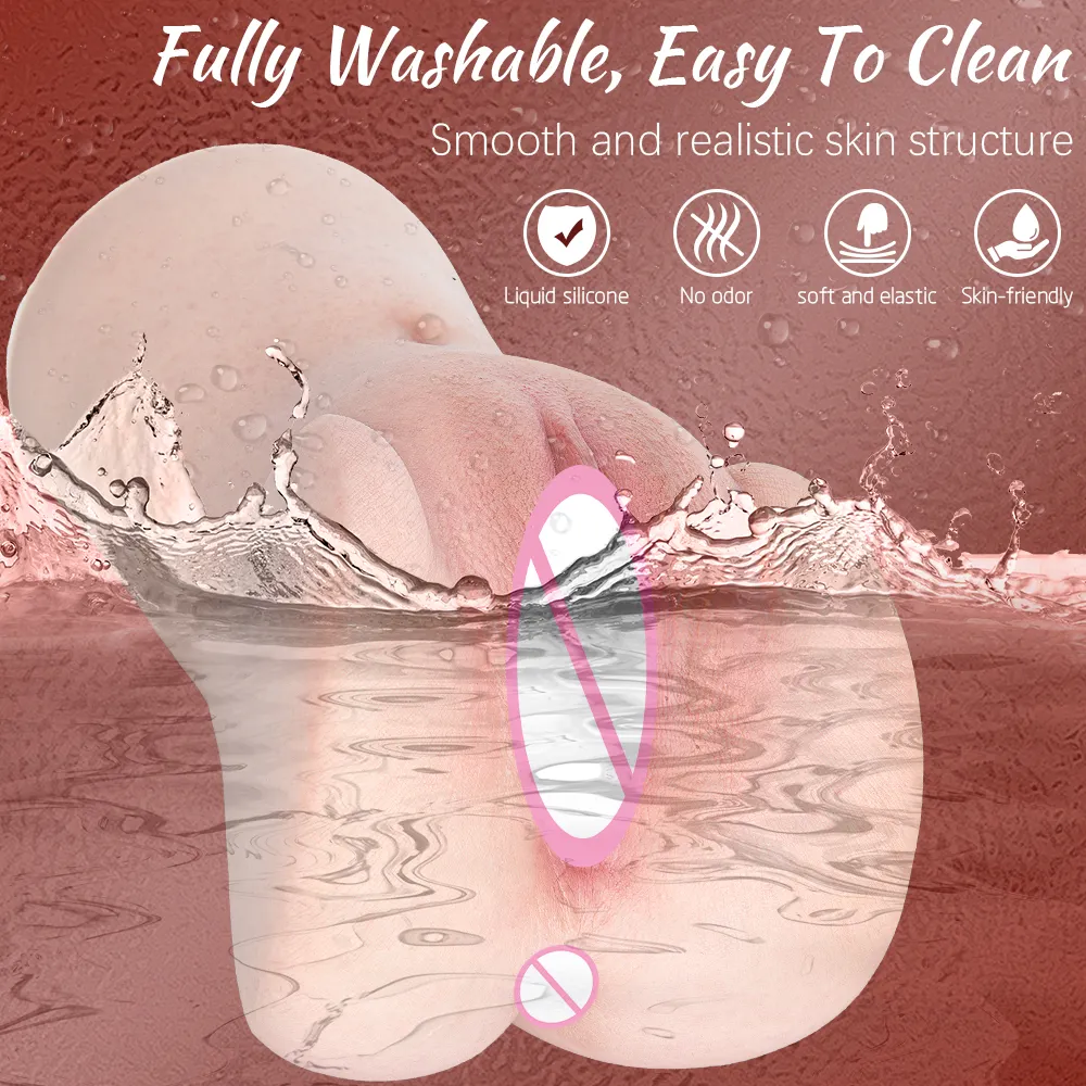 Portable Liquid Silicone Masturbator Lifelike 3D Interior with Authentic Skin Feel Pocket Size for Men